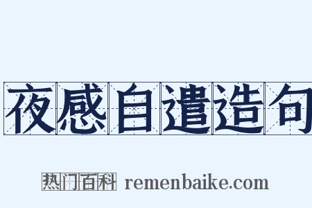 夜感自遣造句是什么意思的图片